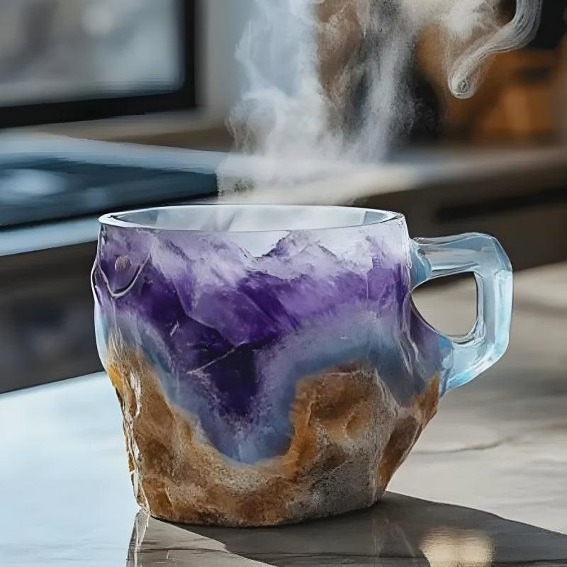 Textured Pattern Crystal Mug-Mineral Mug