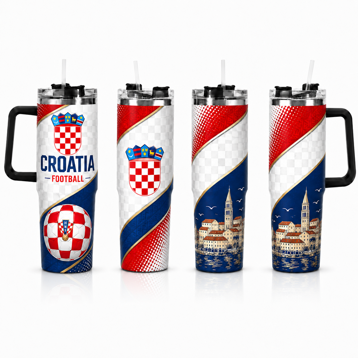 FIFA 2026 Croatia Football Sports All Over Printed 40oz Tumbler With Straw And Lid