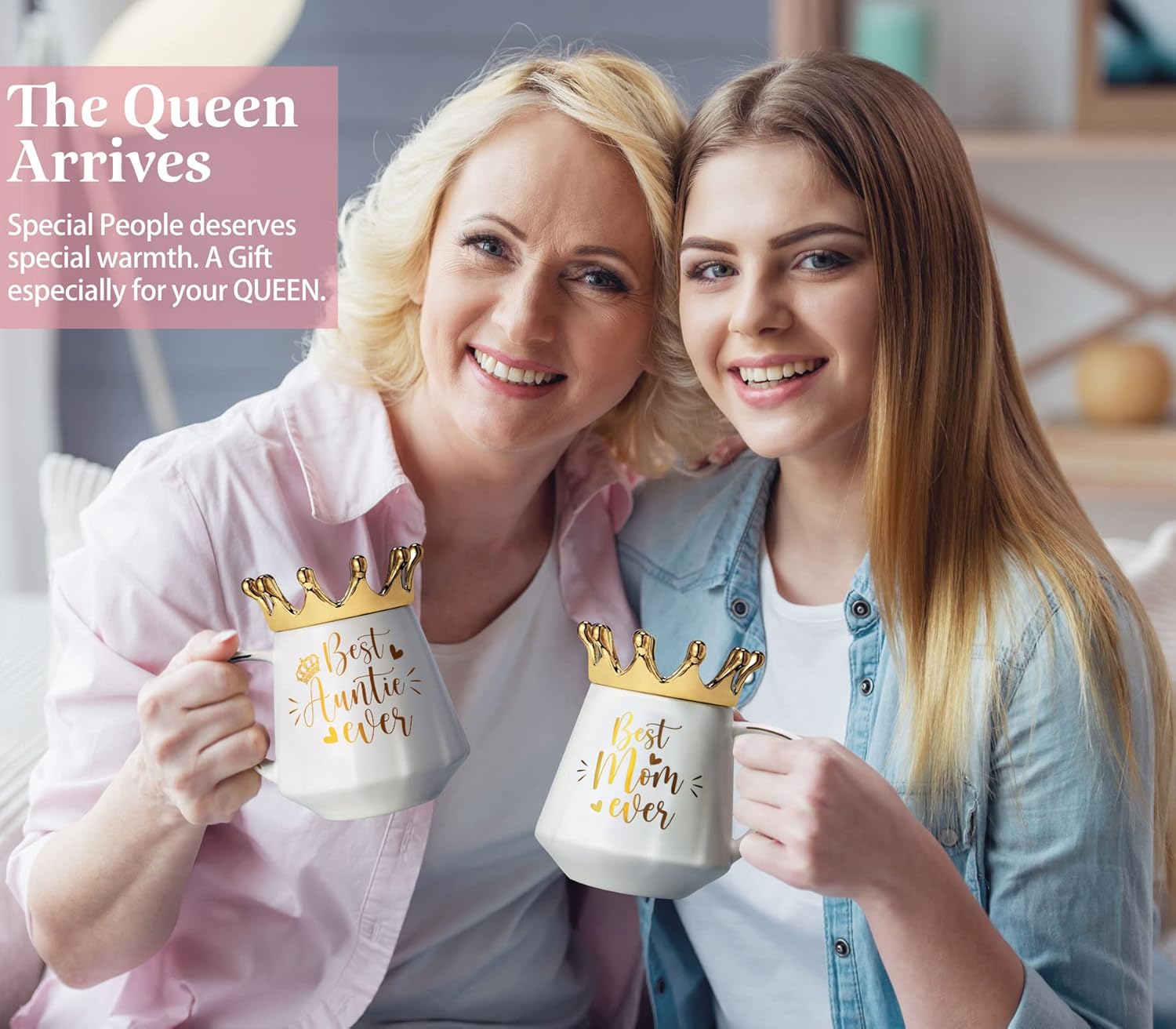 Ceramic Coffee Mug With Crown Design For Aunt 1