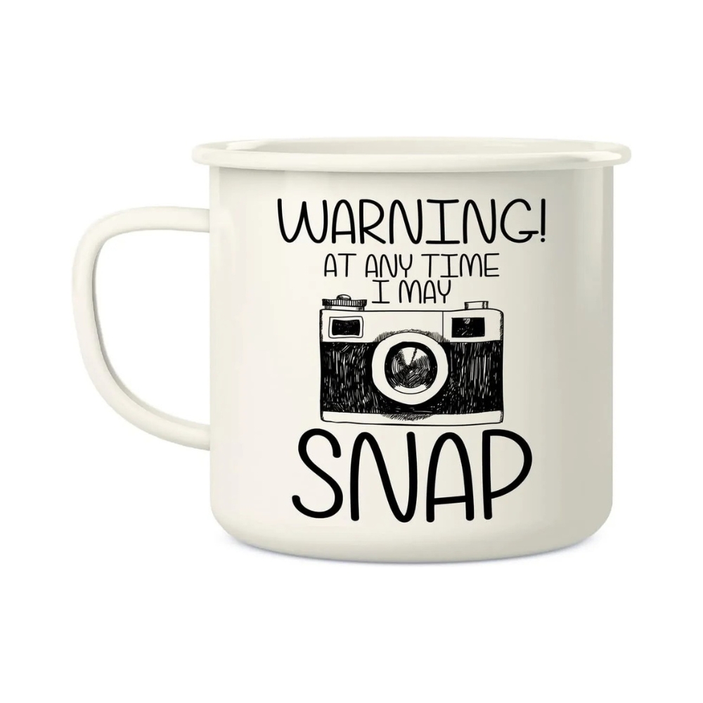 Warning At Anytime I May Snap Text Printed 16 Oz Photography Coffee Mug