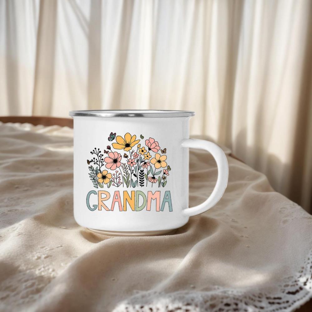 Grandma, Funny Coffee Mug - Grandma Wildflower, Water Tumbler for Travel 