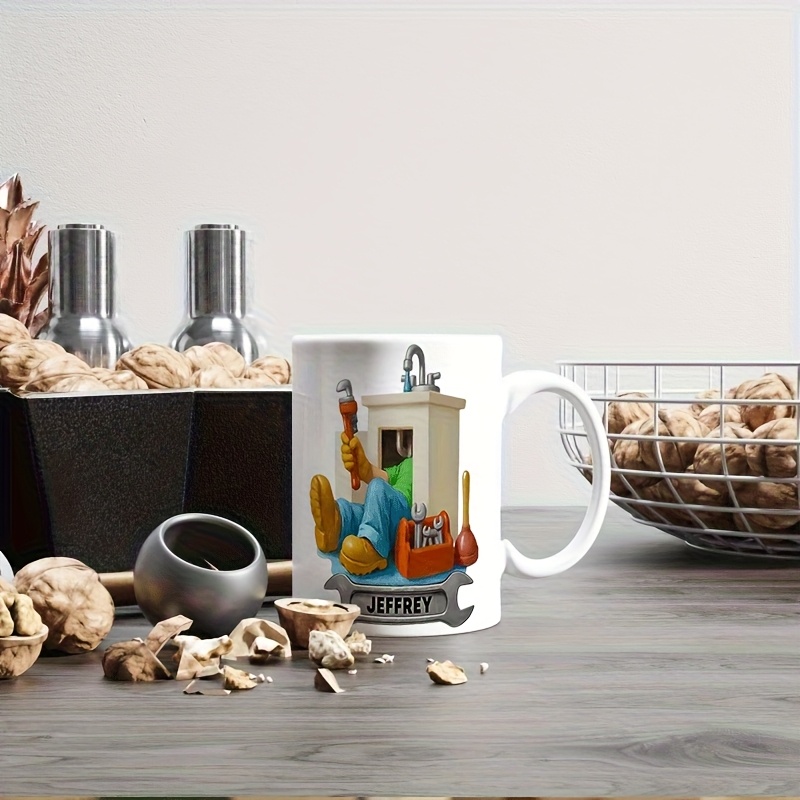 1pc Personalized Plumber Apprentice Plumber Name Ceramic Mug