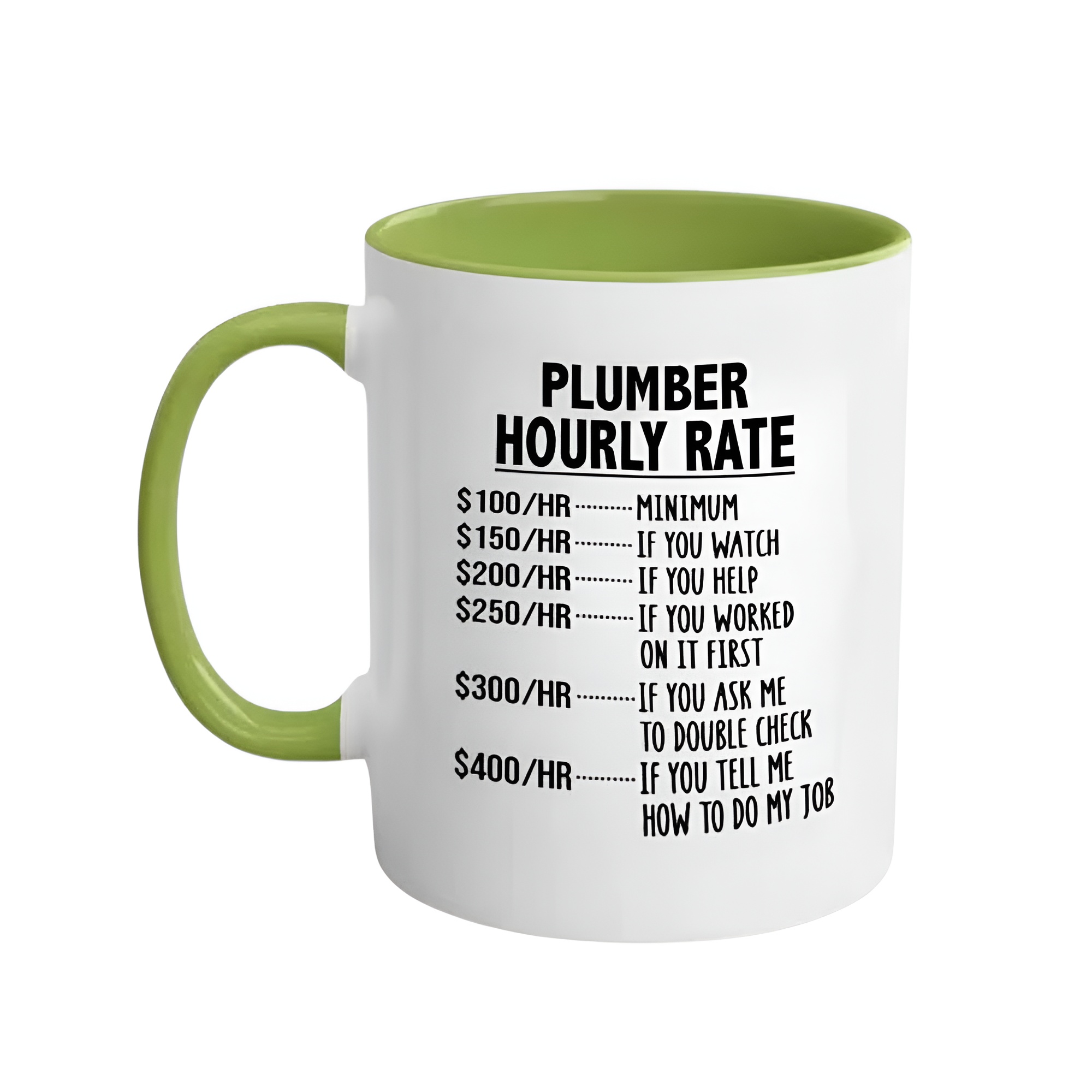 Funny Plumber Hourly Rate Calculator Mug - 11oz/360ml Coffee Cup