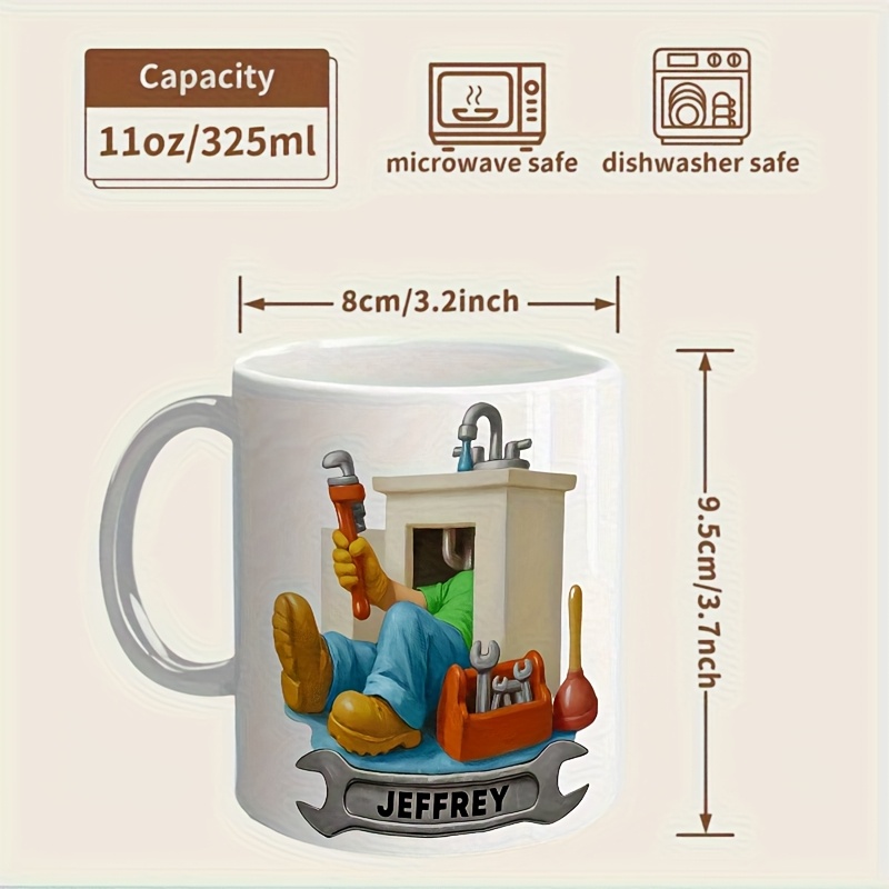 1pc Personalized Plumber Apprentice Plumber Name Ceramic Mug