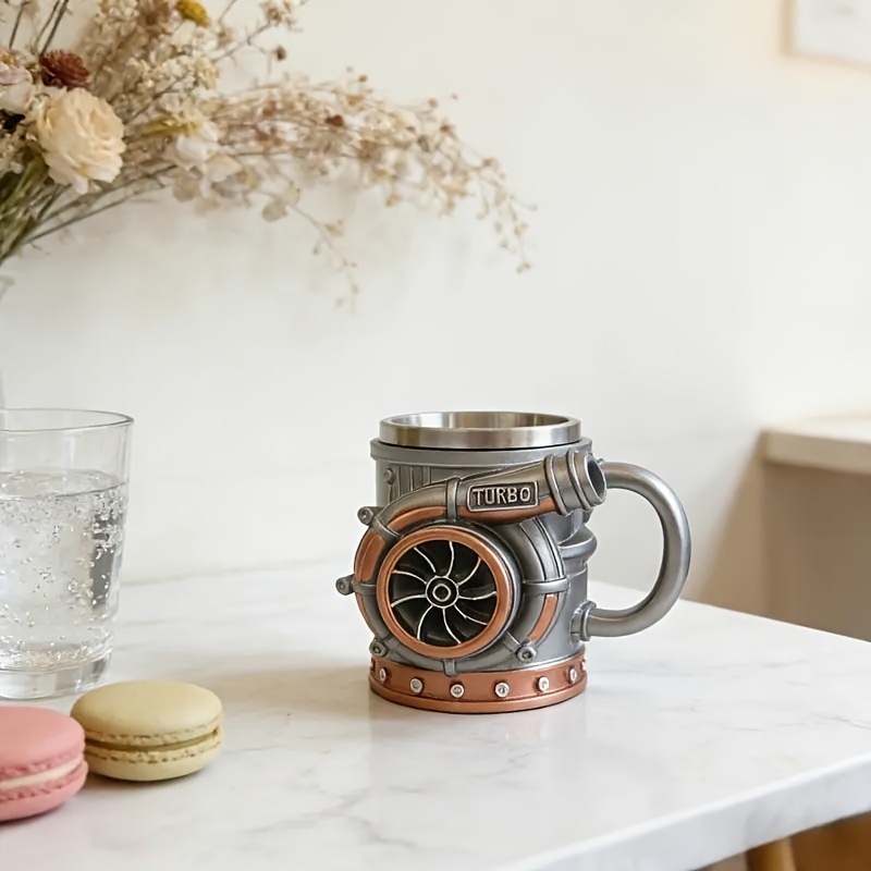 1pc 1pcs Turbocharger Engine Themed Mug Mechanical Punk Coffee Cup