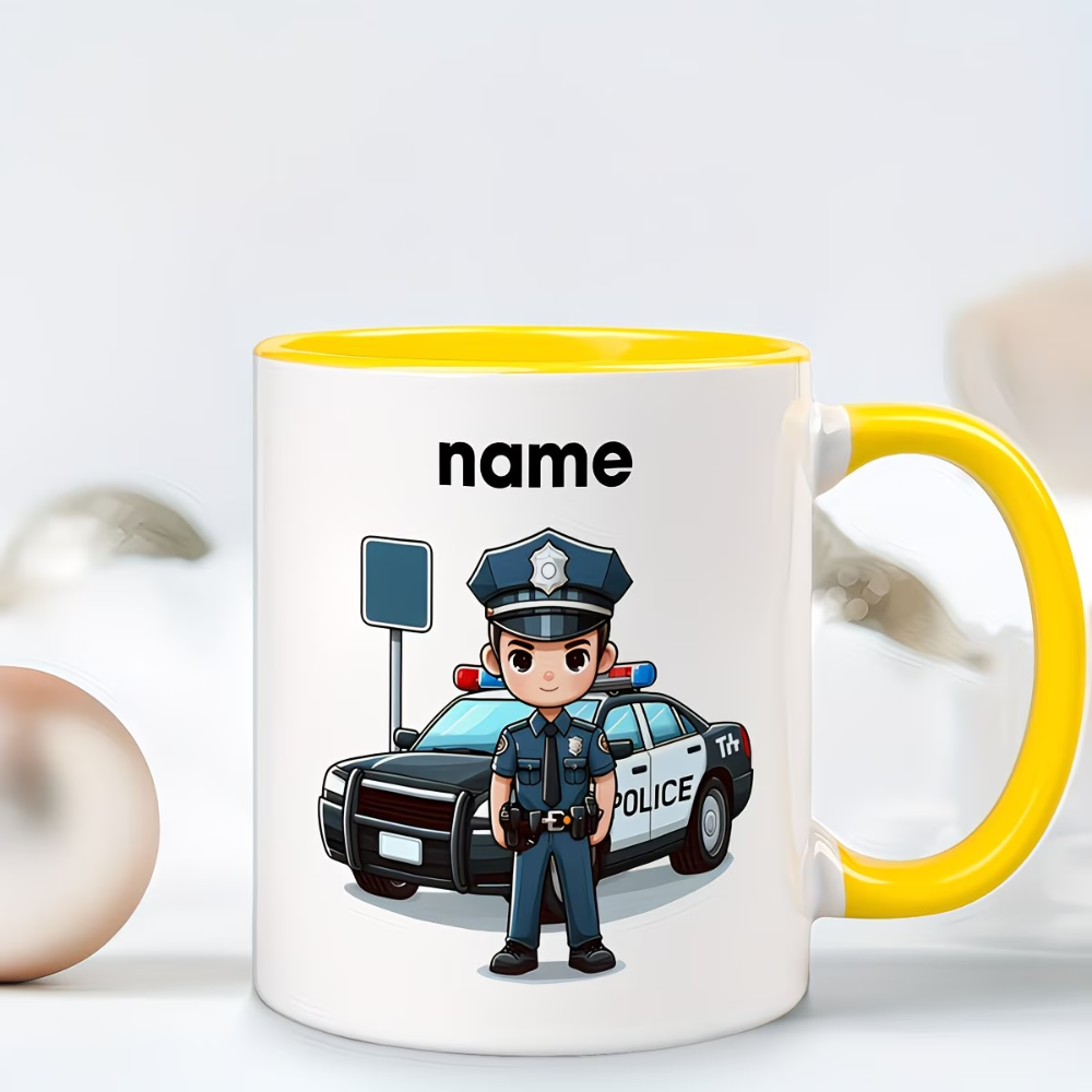 11oz Personalized Police Theme Ceramic Coffee Mug