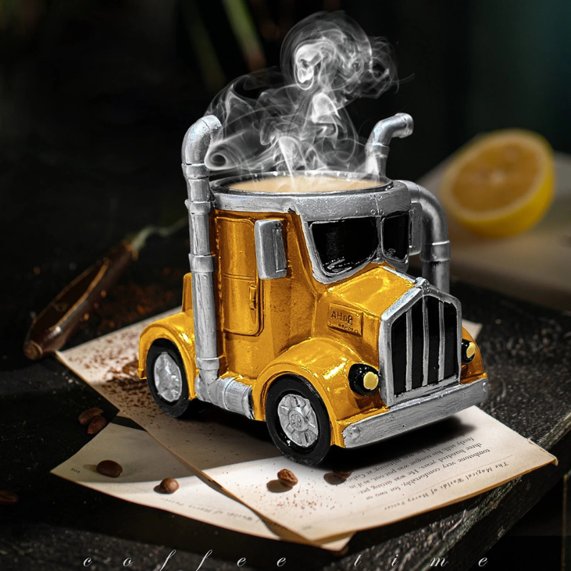 Steadline Handcrafted Semi Truck Shaped Ceramic Coffee Mug 350ml Capacity
