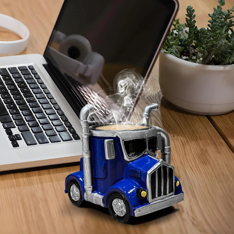 Steadline Handcrafted Semi Truck Shaped Ceramic Coffee Mug 350ml Capacity