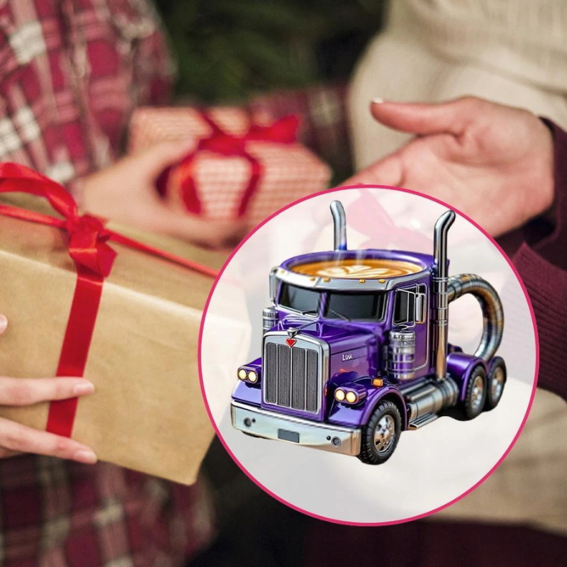 Handcrafted Truck Coffee Mug, Semi-truck Coffee Mugs for Truck Lovers