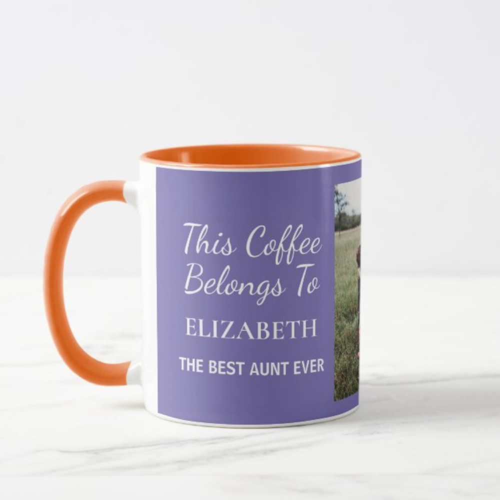 Personalized Aunt Photo Coffee Mug With Custom Name