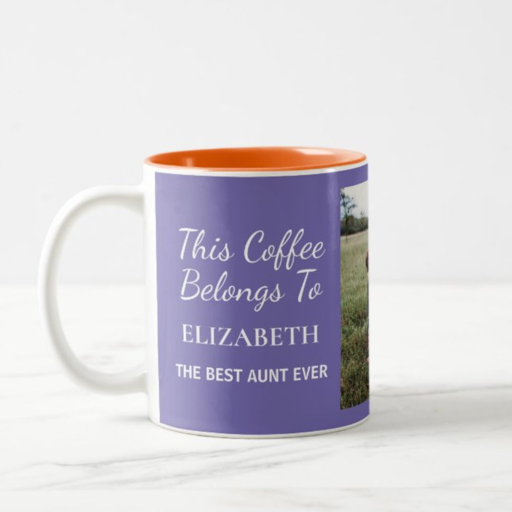 Personalized Aunt Photo Coffee Mug With Custom Name