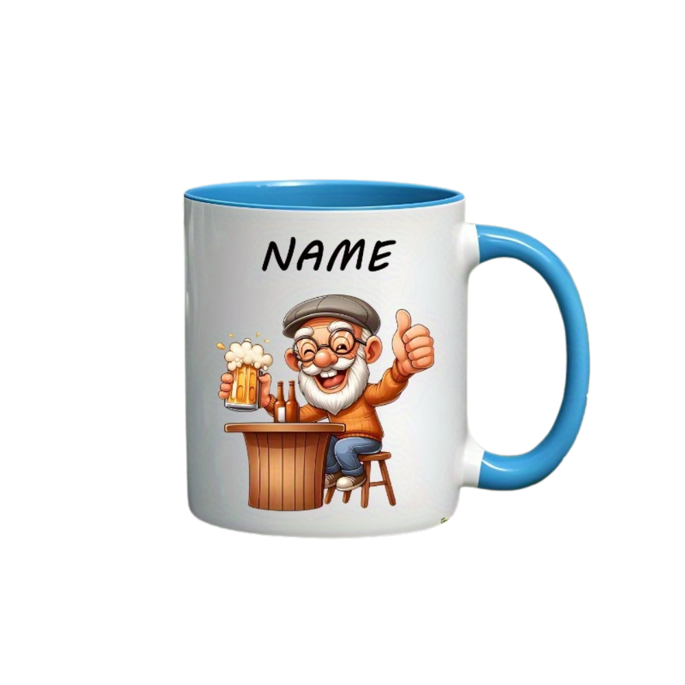 Drinking Grandpa' Design, Personalized and Unique Mug, Customizable with Name, Heat-resistant, Easy to Clean, Reusable, High-quality Material, Comfortable Grip, Ideal Gift for Oktoberfest, Thanksgiving, Valentine's Day