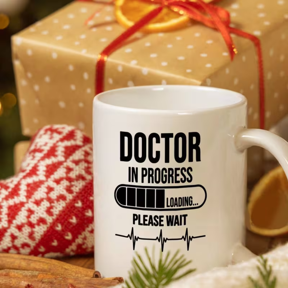 Ceramic Doctor in Progress Coffee Mug with Handle Novelty Drinkware 1pc