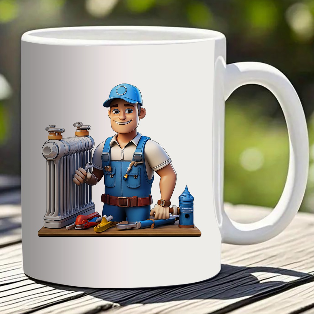 1pc Cute Cartoon Plumber Design Coffee Mug