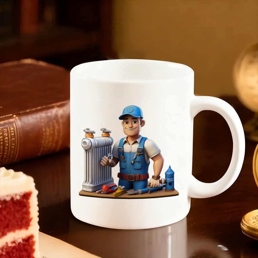 1pc Cute Cartoon Plumber Design Coffee Mug