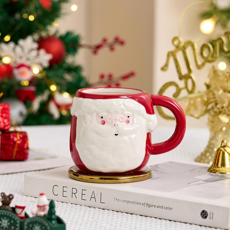 12oz Santa Themed Christmas Mugs