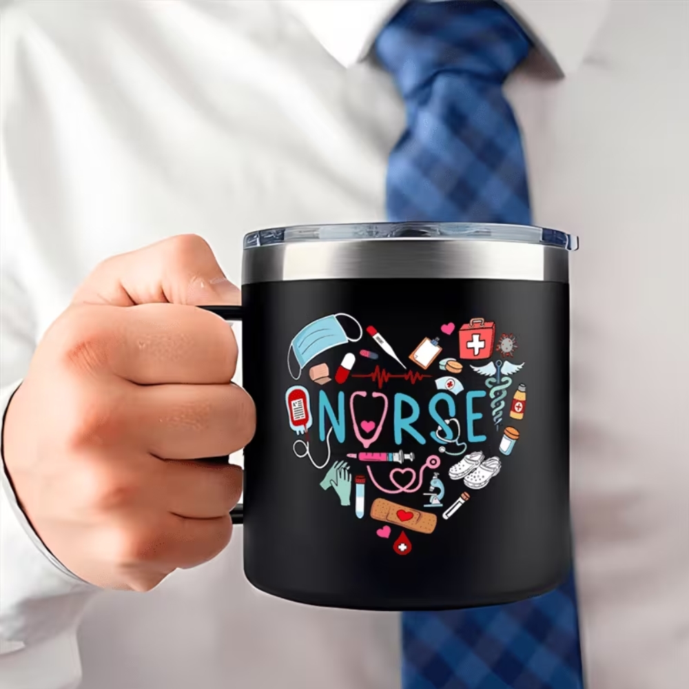 Unique Gift, 14oz Stainless Steel Insulated Mug with Double-wall Vacuum Insulation