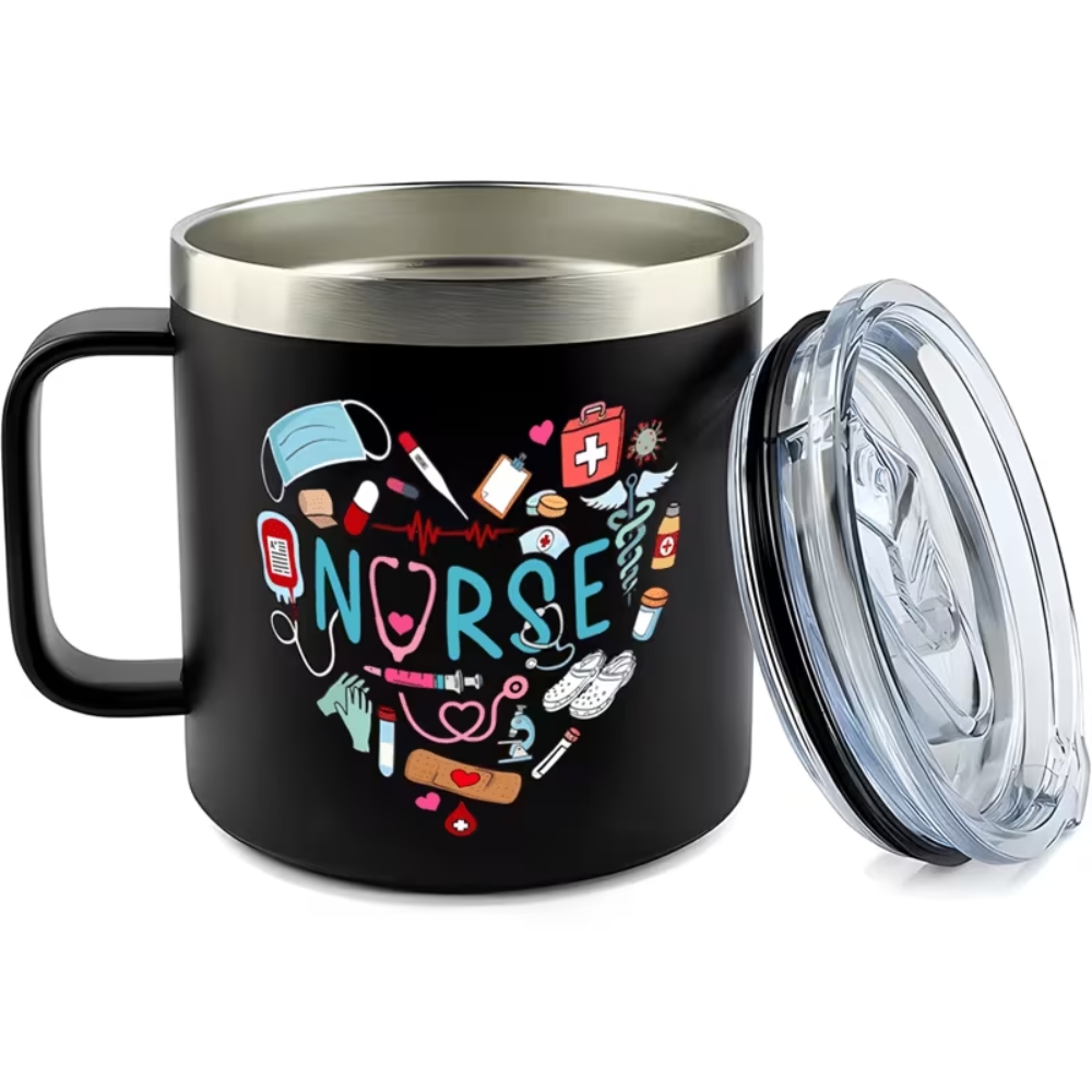Unique Gift, 14oz Stainless Steel Insulated Mug with Double-wall Vacuum Insulation