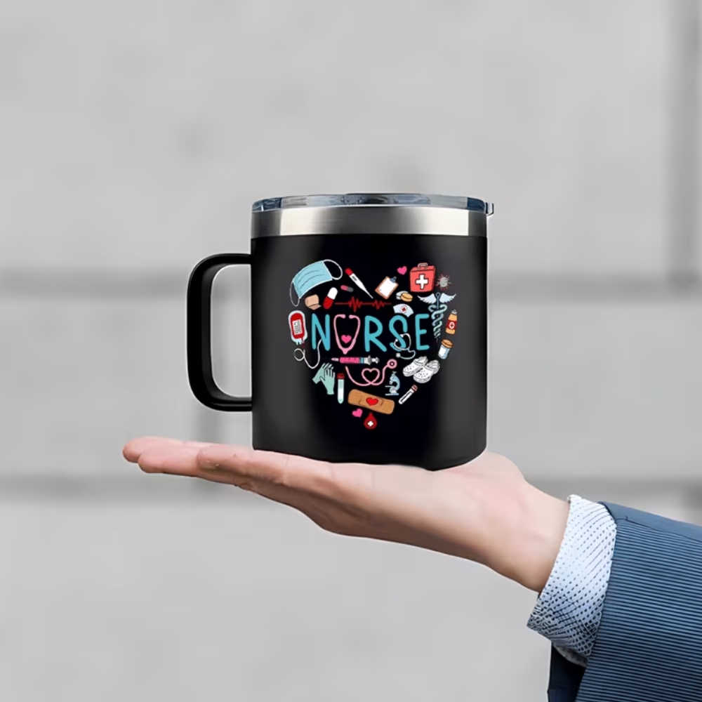 Unique Gift, 14oz Stainless Steel Insulated Mug with Double-wall Vacuum Insulation