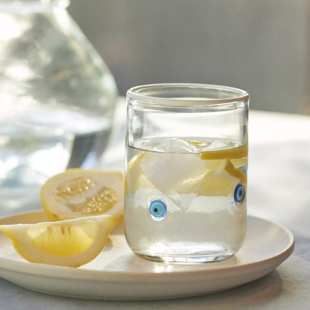 Embossed Glass Tumbler-Mineral Mug
