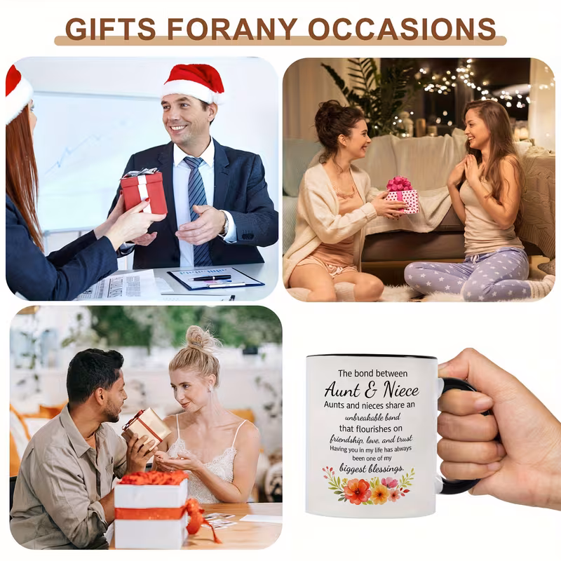 1pc aunt niece bonding gift mug the between aunt niece message floral cup with aunt niece relationship quote birthday christmas present for aunt and niece elegant coffee cup for tea hot beverages strong ideal for aunt niece celebrations present message durable drinkware ceramics daily motivation spiritual encouragement coffee bar accessories 8