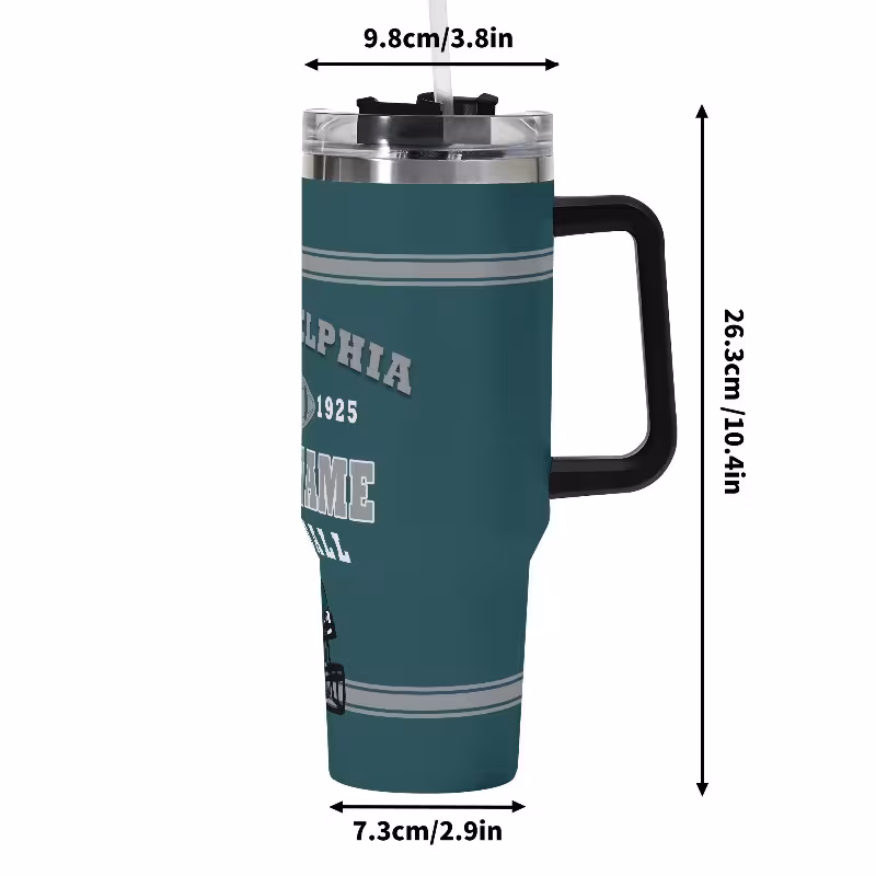1pc Personalized Philadelphia /-Themed 40oz Stainless Steel Insulated Bottle - Custom Name/Number/Logo, 304 Insulated Cup for Hot/Cold Drinks, Green Team Colors Gift for Fans, Hand Wash Only, Durable for Events