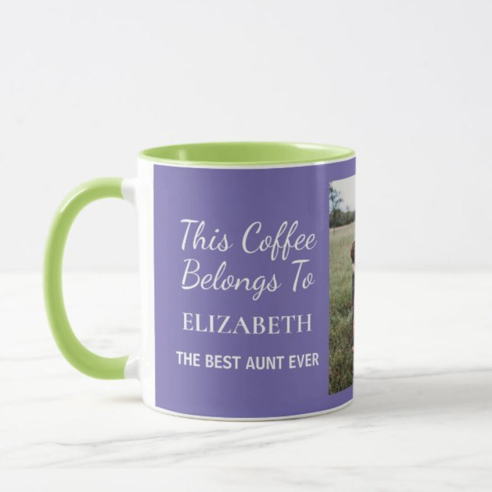 Personalized Aunt Photo Coffee Mug With Custom Name