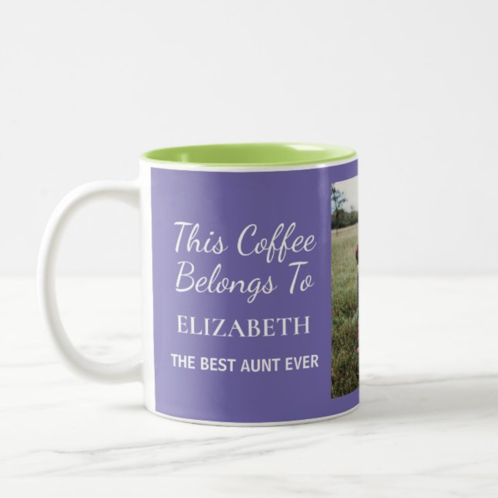 Personalized Aunt Photo Coffee Mug With Custom Name