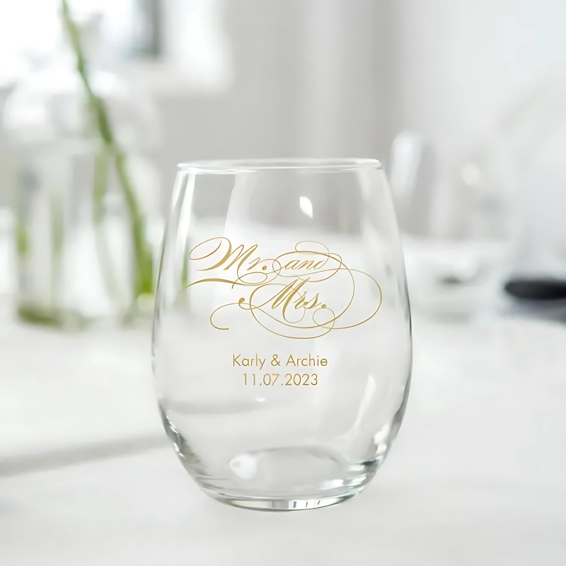 Personalized Stemless Glass Favor-Mineral Mug