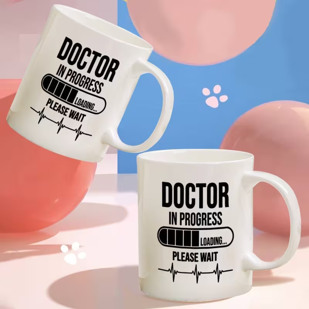 Ceramic Doctor in Progress Coffee Mug with Handle Novelty Drinkware 1pc