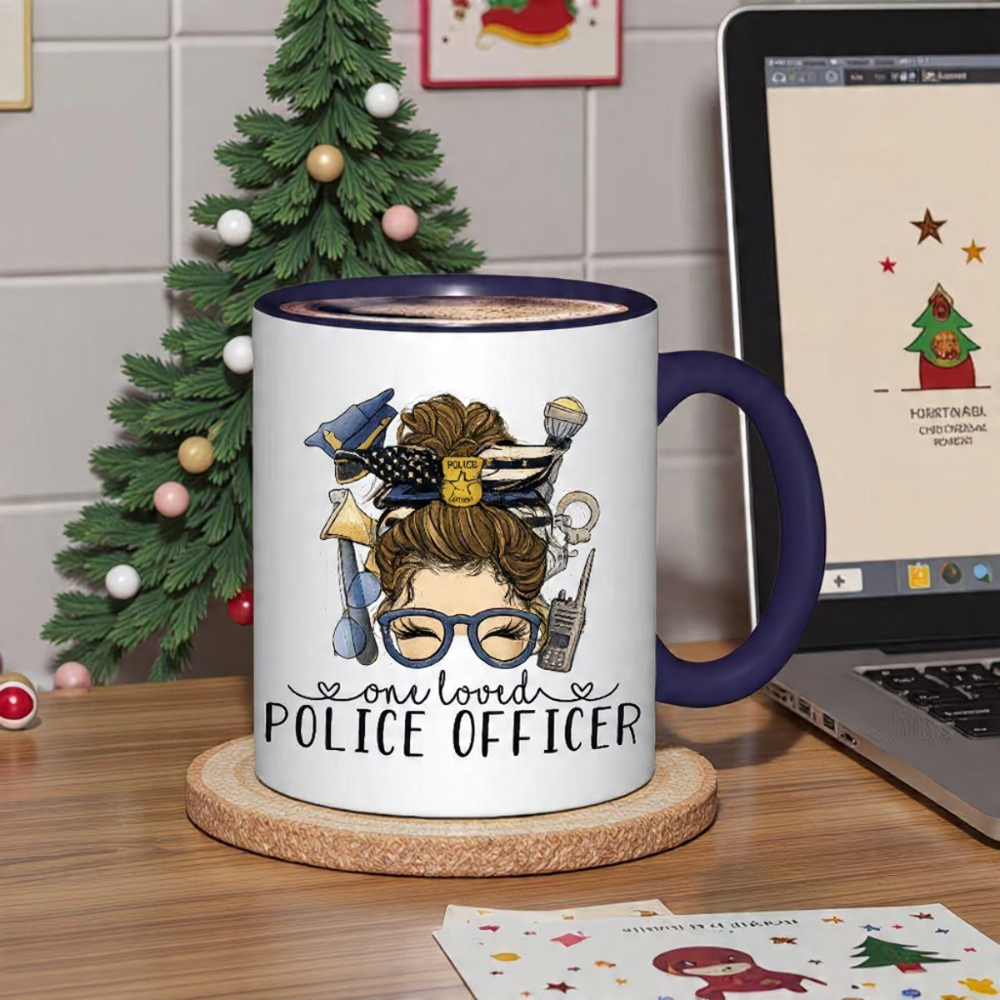 11oz Ceramic Police Officer Print Coffee Mug