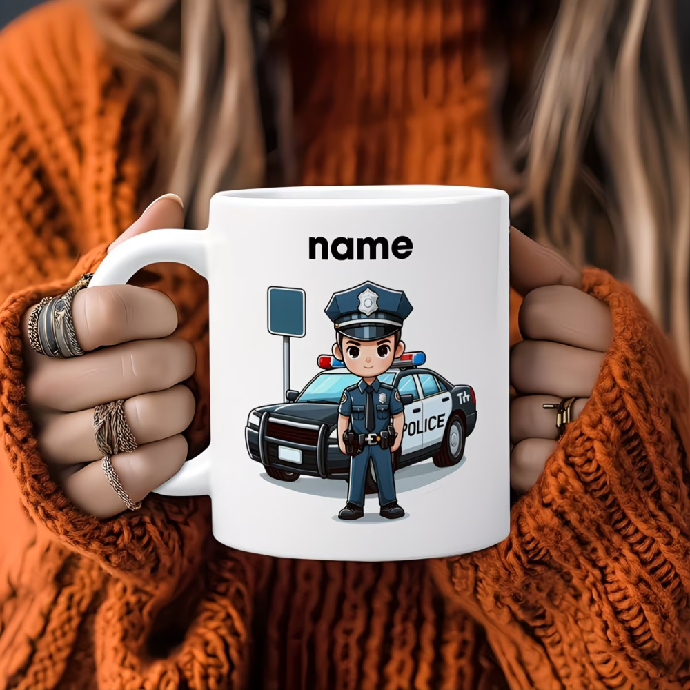 11oz Personalized Police Theme Ceramic Coffee Mug