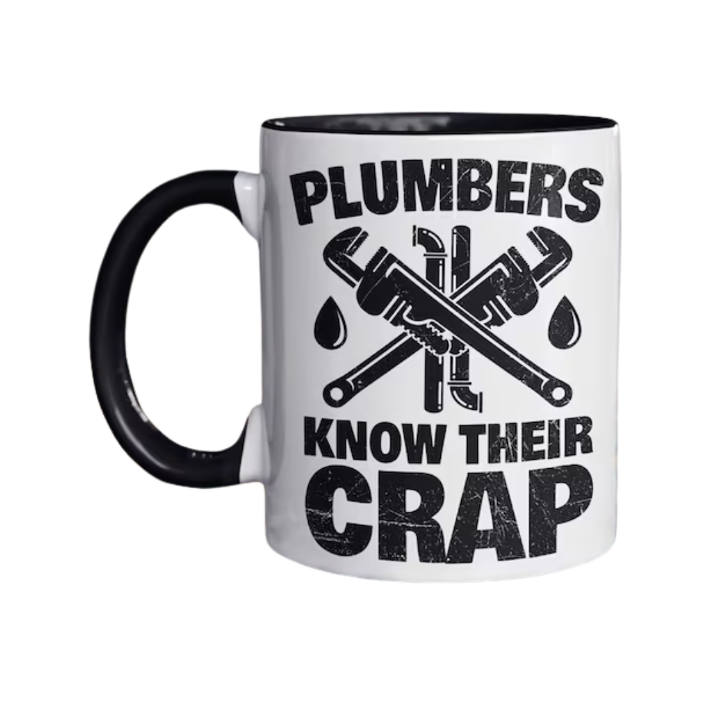 Plumbers Know Their Crap Mug, Funny Plumbing, Plumber Coffee Mugs