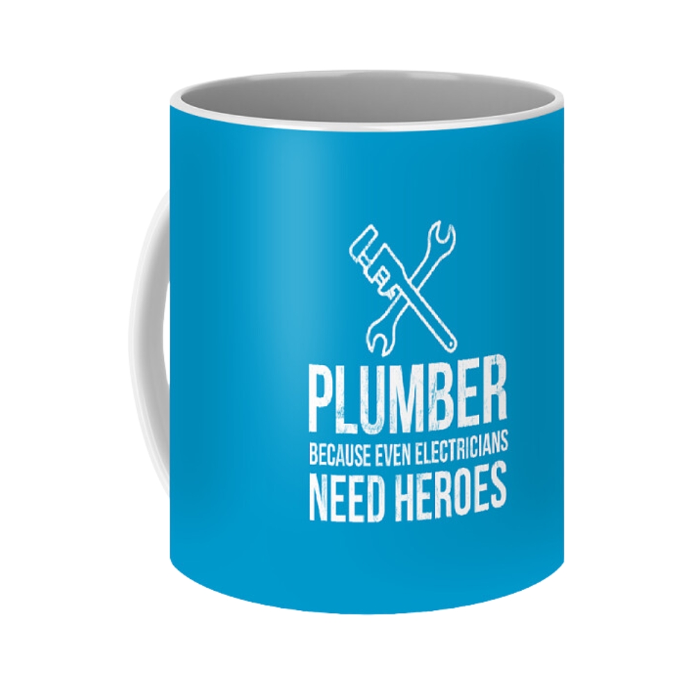 Plumber Because Even Electricians Need Heroes Funny Coffee Mug