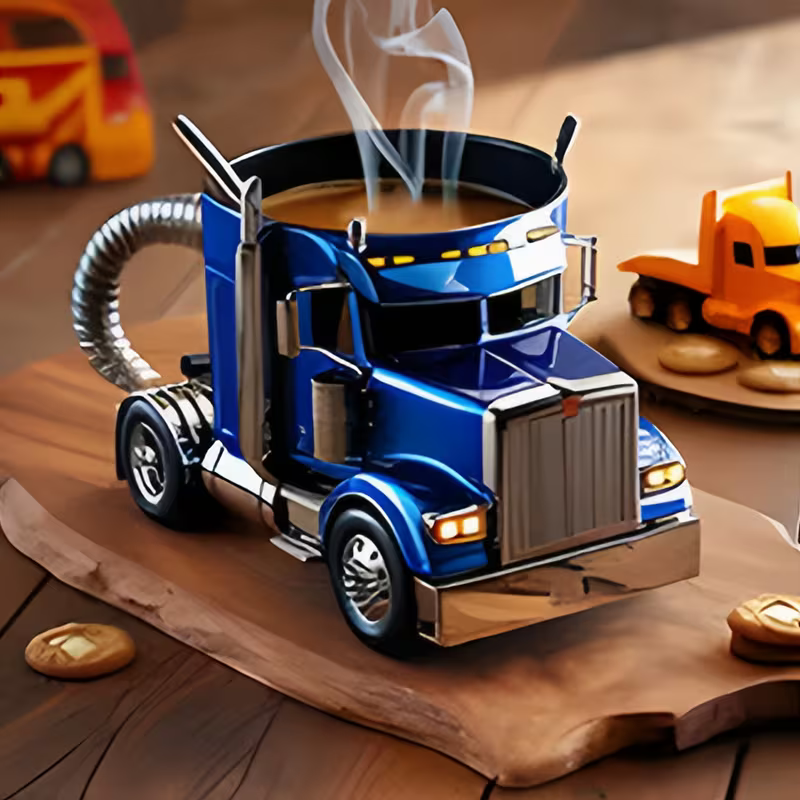 Mugs Coffee Cups Handcrafted Truck Shaped Coffee Cup Reusable ABS Plastic