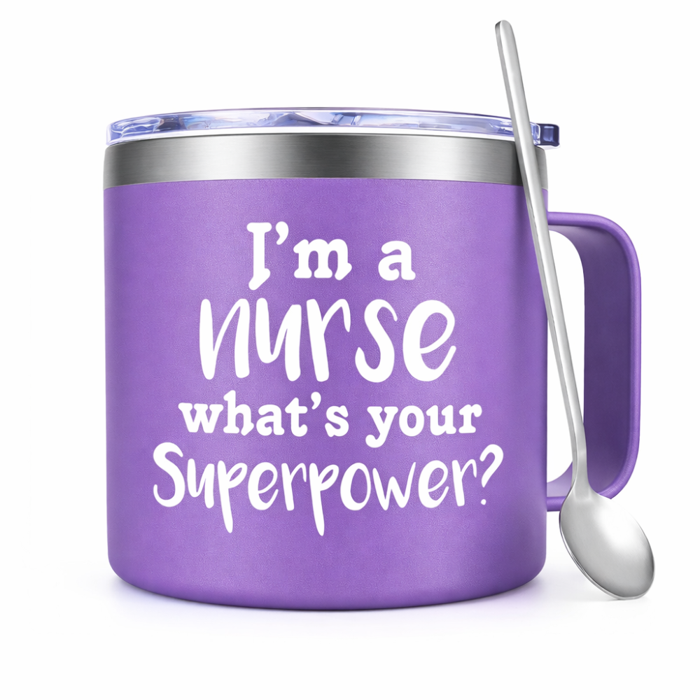 14oz Nurse Superpower Quote Print Coffee Mugs Set