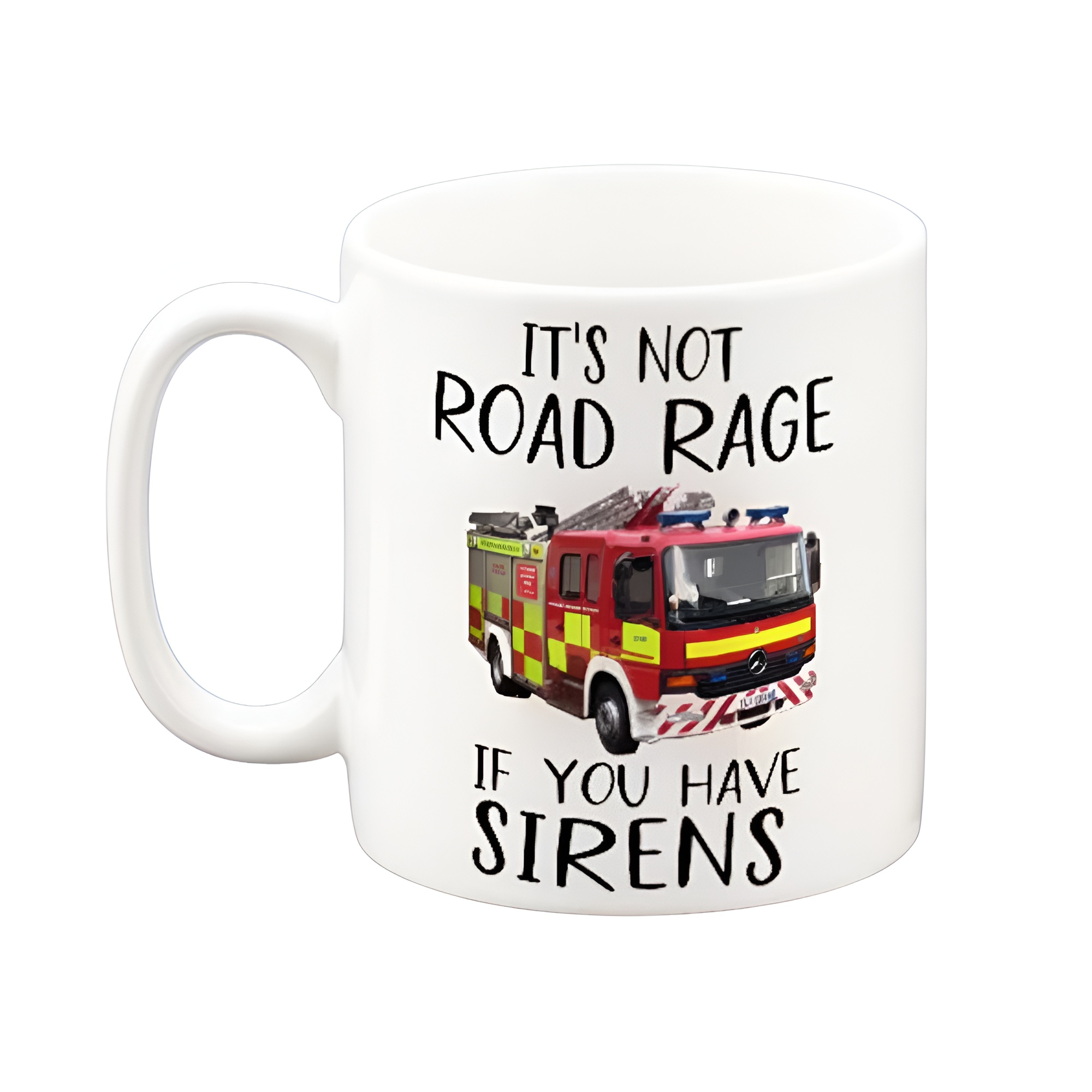 Funny Firefighter Quote Printed 15 Oz Mug With Fire Truck Graphic 