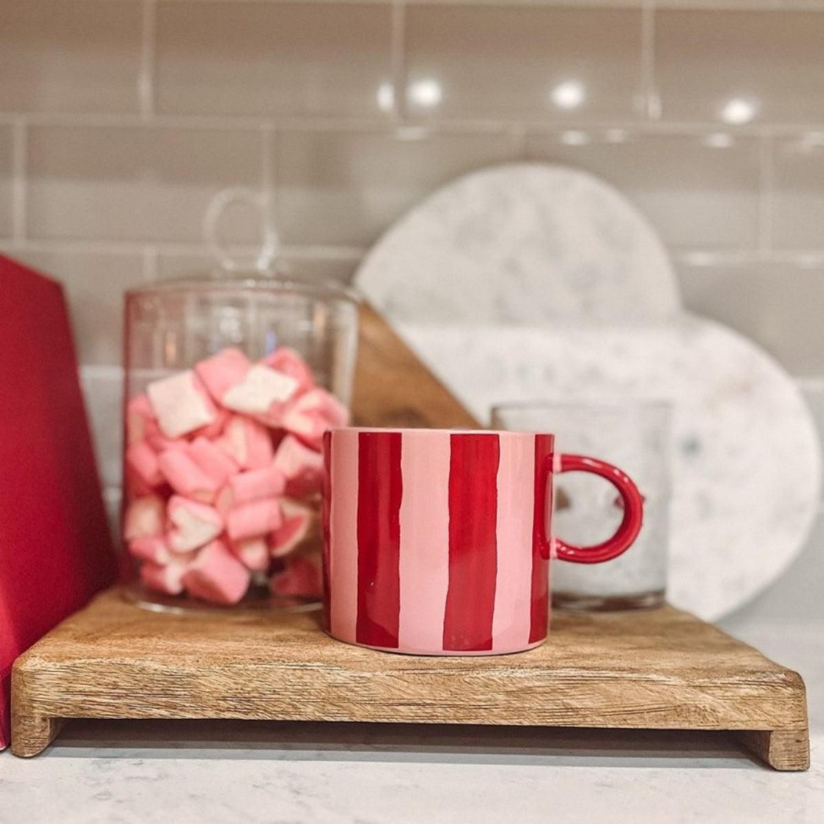16 Oz Striped Patterned Mug - Vibrant and Cheerful Drinkware - Mineral Mug