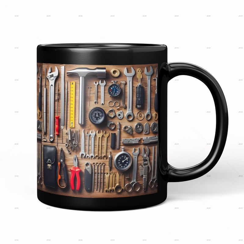 11oz Industrial Themed Ceramic Mug Compatible For Toolbox