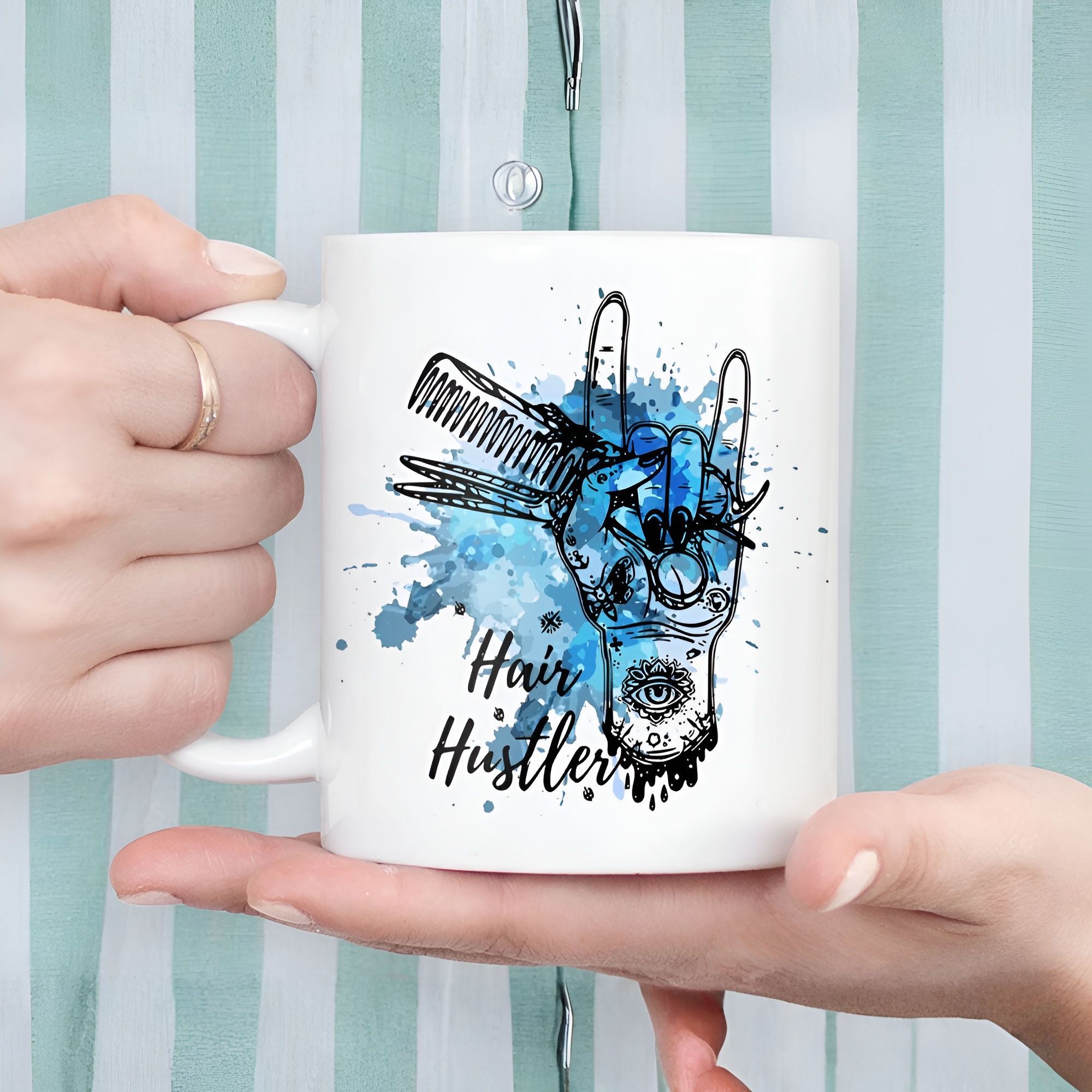 Hair Hustler Printed Ceramic Coffee Mug