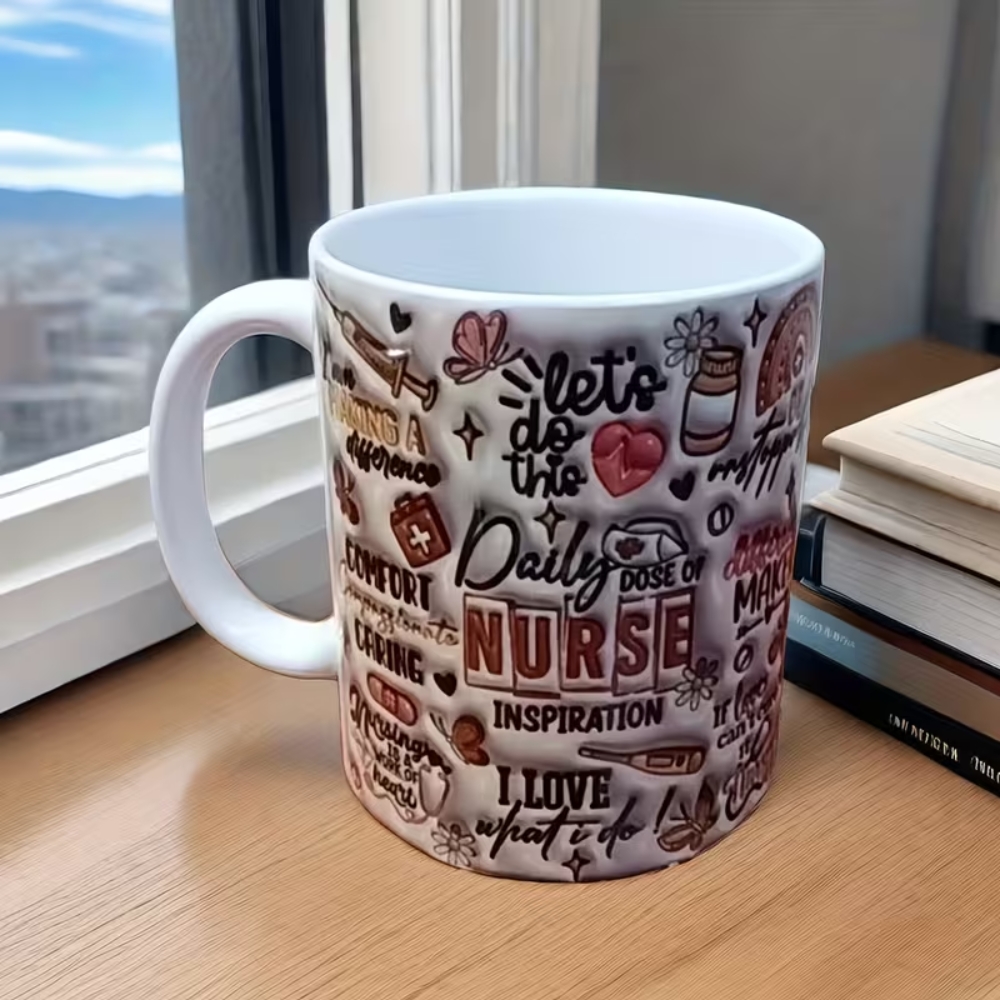 Vintage Nurse Ceramic Coffee Mug, 11 Oz Nurse Design Mug, Nurse Gift