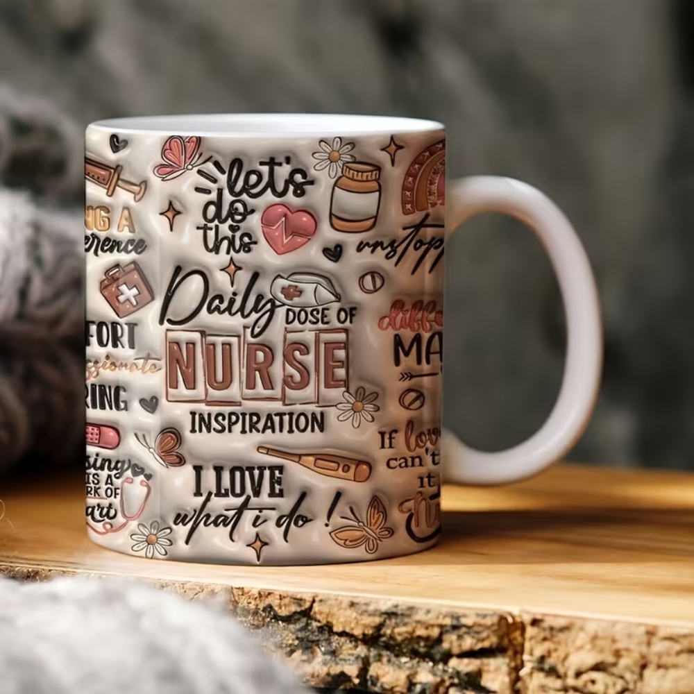 Vintage Nurse Ceramic Coffee Mug, 11 Oz Nurse Design Mug, Nurse Gift