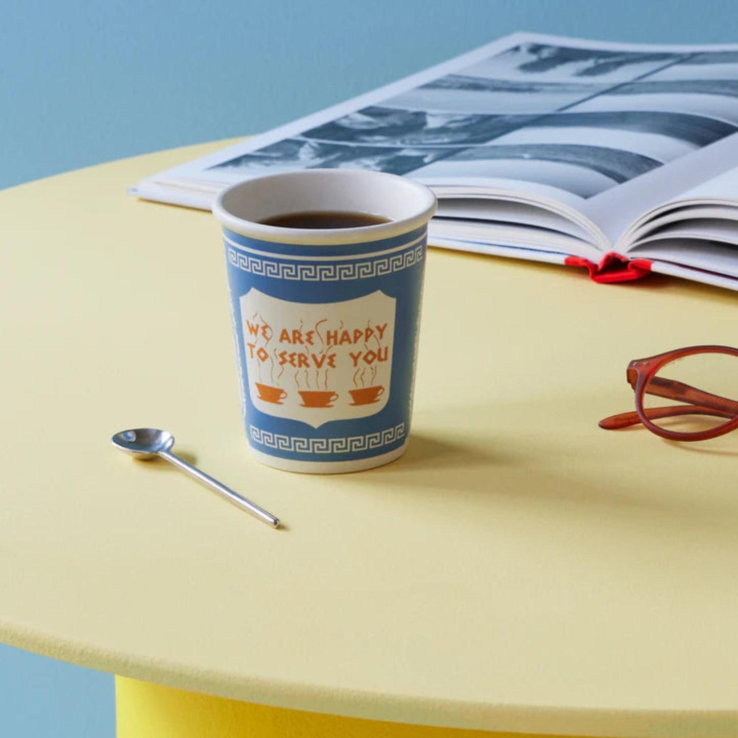 New York Coffee Cup - Classic Ceramic Cup with Greek Diner Design-Mineral Mug