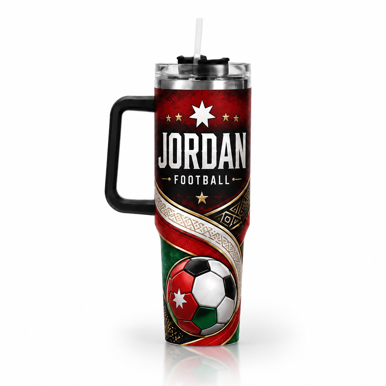 FIFA 2026 Jordan Football Sports All Over Printed 40oz Tumbler With Straw And Lid
