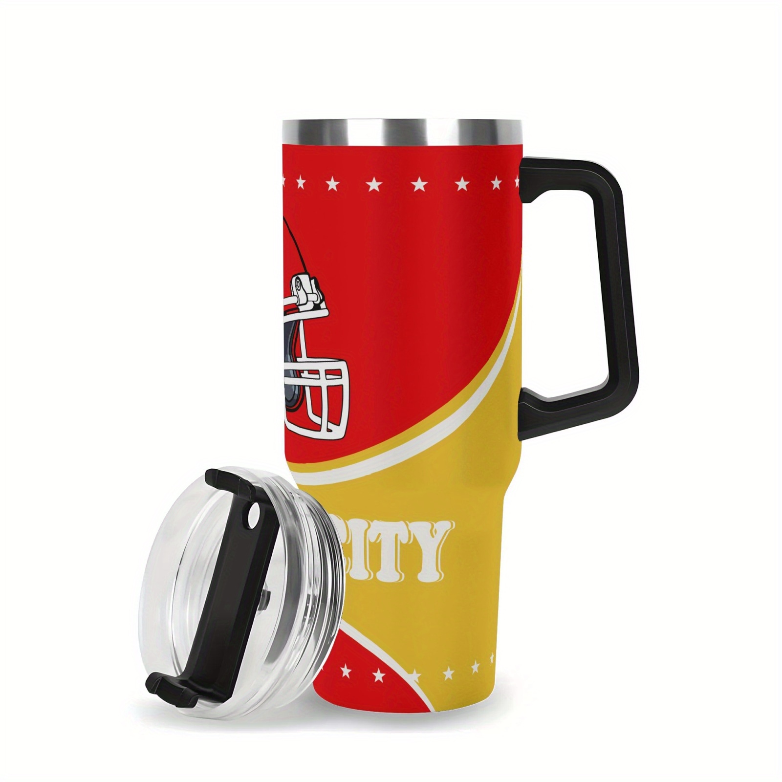 40oz Kansas City Chiefs Team Football Themed Stainless Steel Travel Tumbler