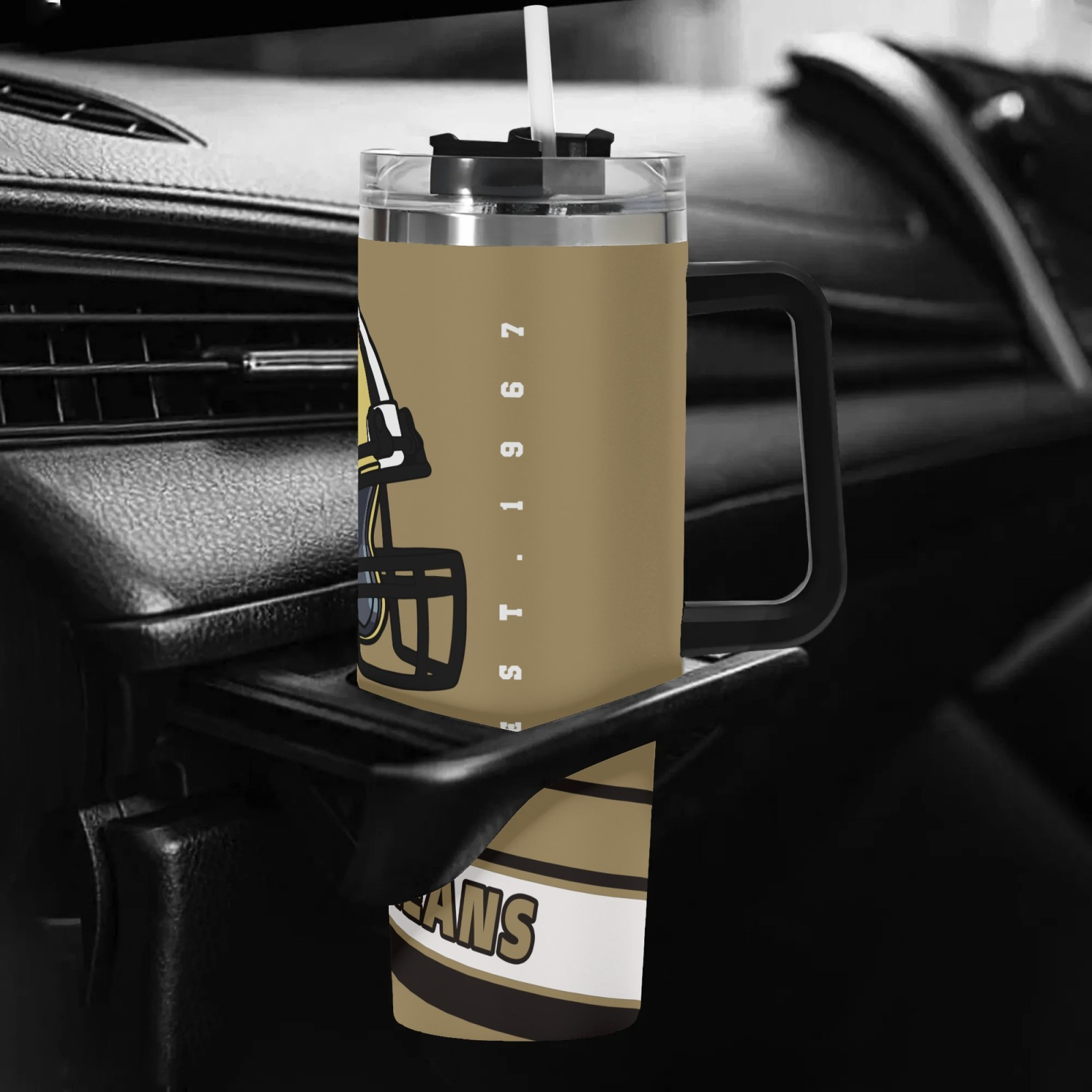 40oz New Orleans Saints Football Team Themed Stainless Steel Travel Tumbler