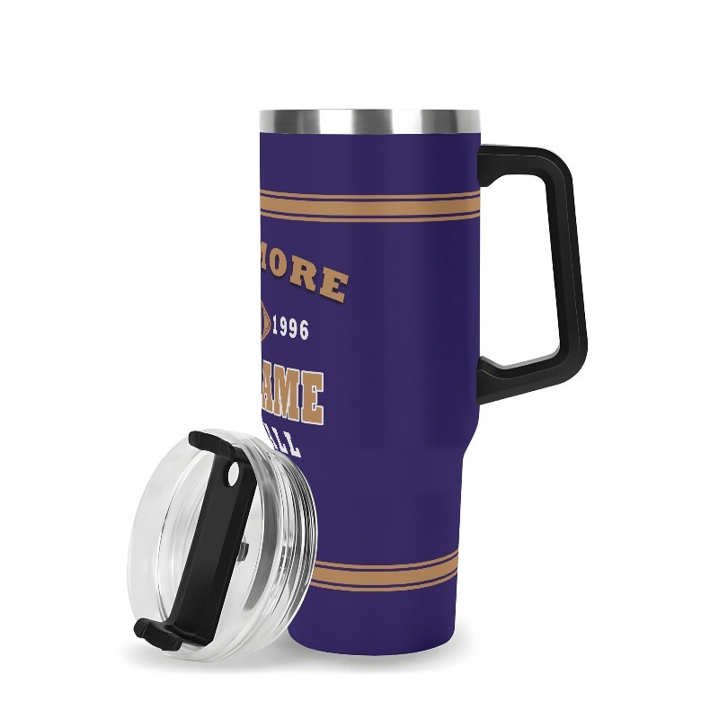 40oz Baltimore Ravens Football Team Theme Personalized Stainless Steel Travel Tumbler