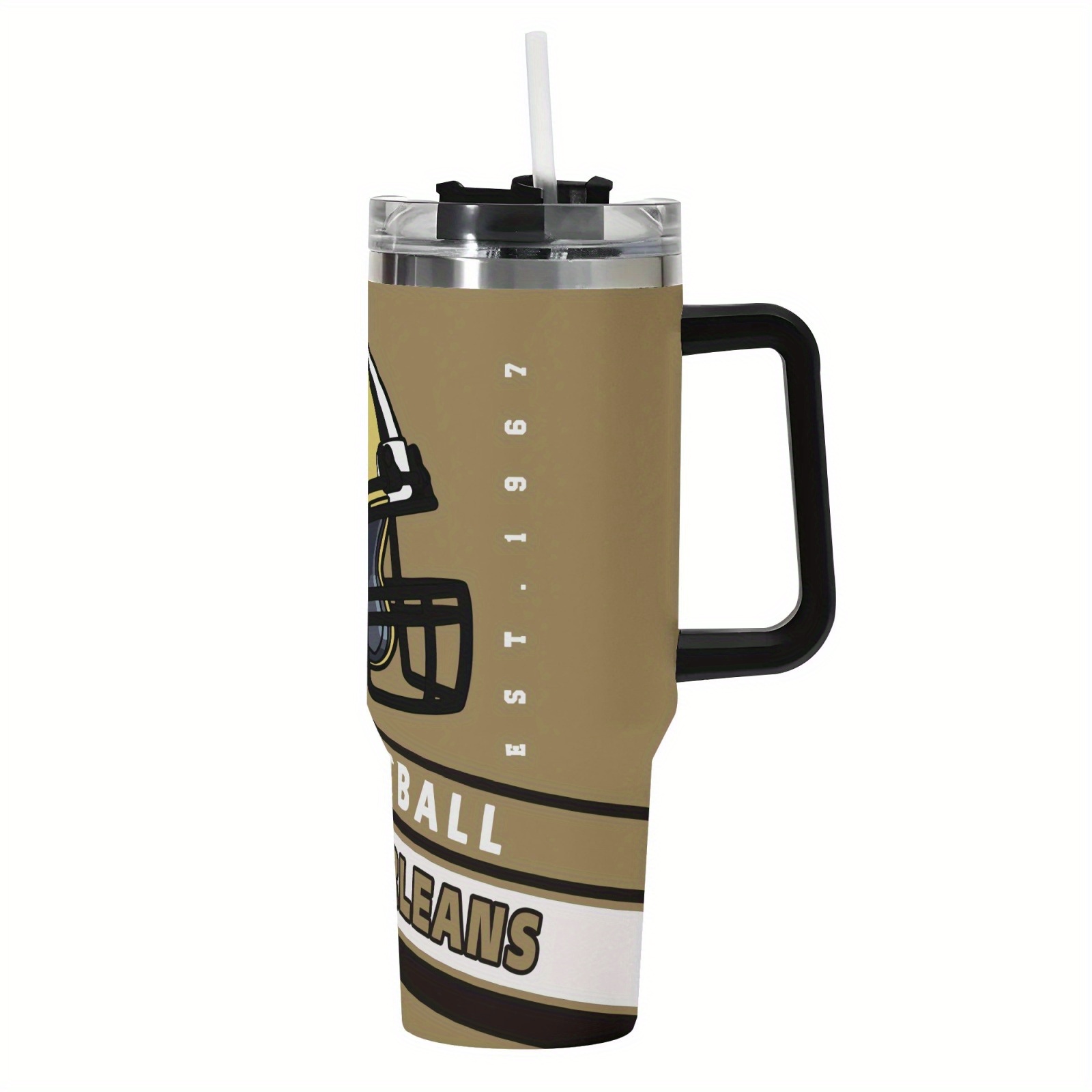 40oz New Orleans Saints Football Team Themed Stainless Steel Travel Tumbler