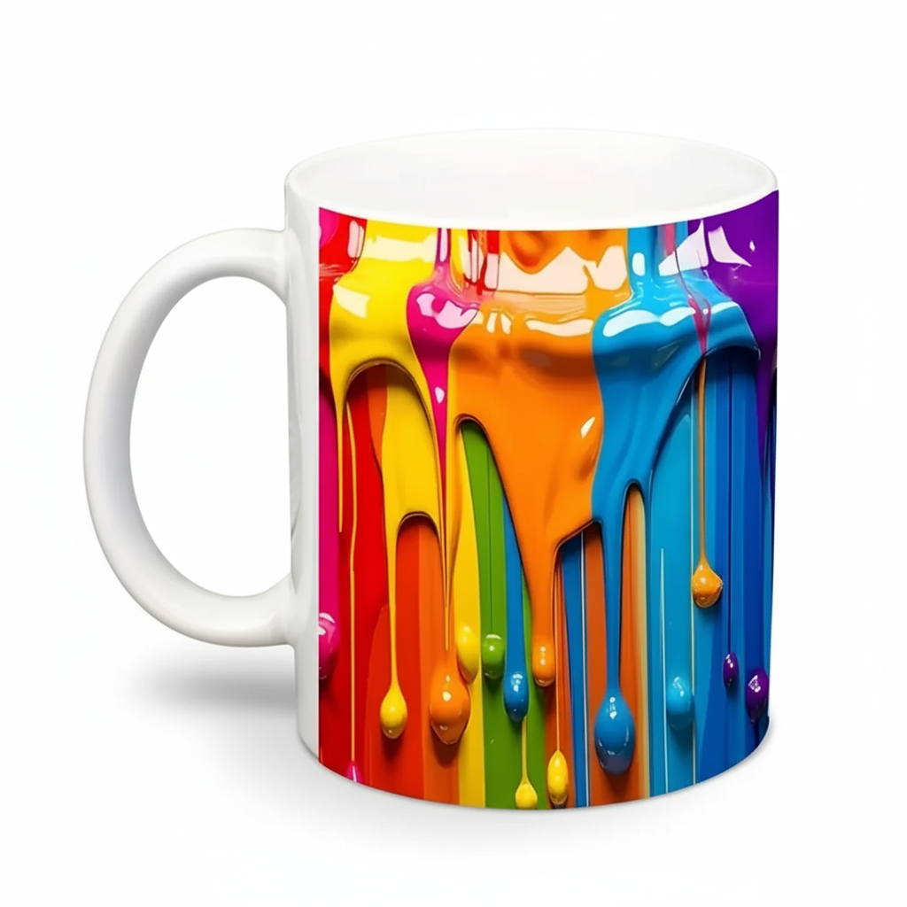 Vibrant 3D Printed Ceramic Coffee Mug