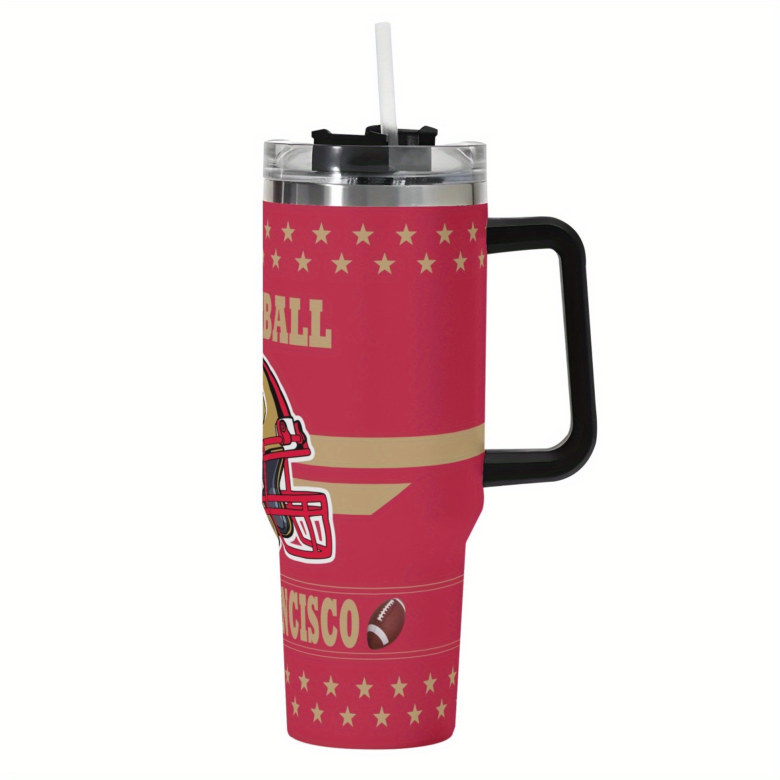 40oz San Francisco 49ers Football Team Graphic Themed Stainless Steel Travel Mug
